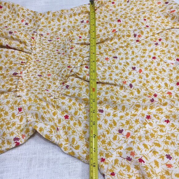 Free People Full Bloom Dress XS Floral Smocked Midi V-Neck Boho Cottage - Picture 15 of 16